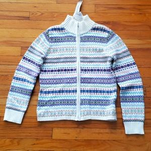 Coastal granny knit zip up